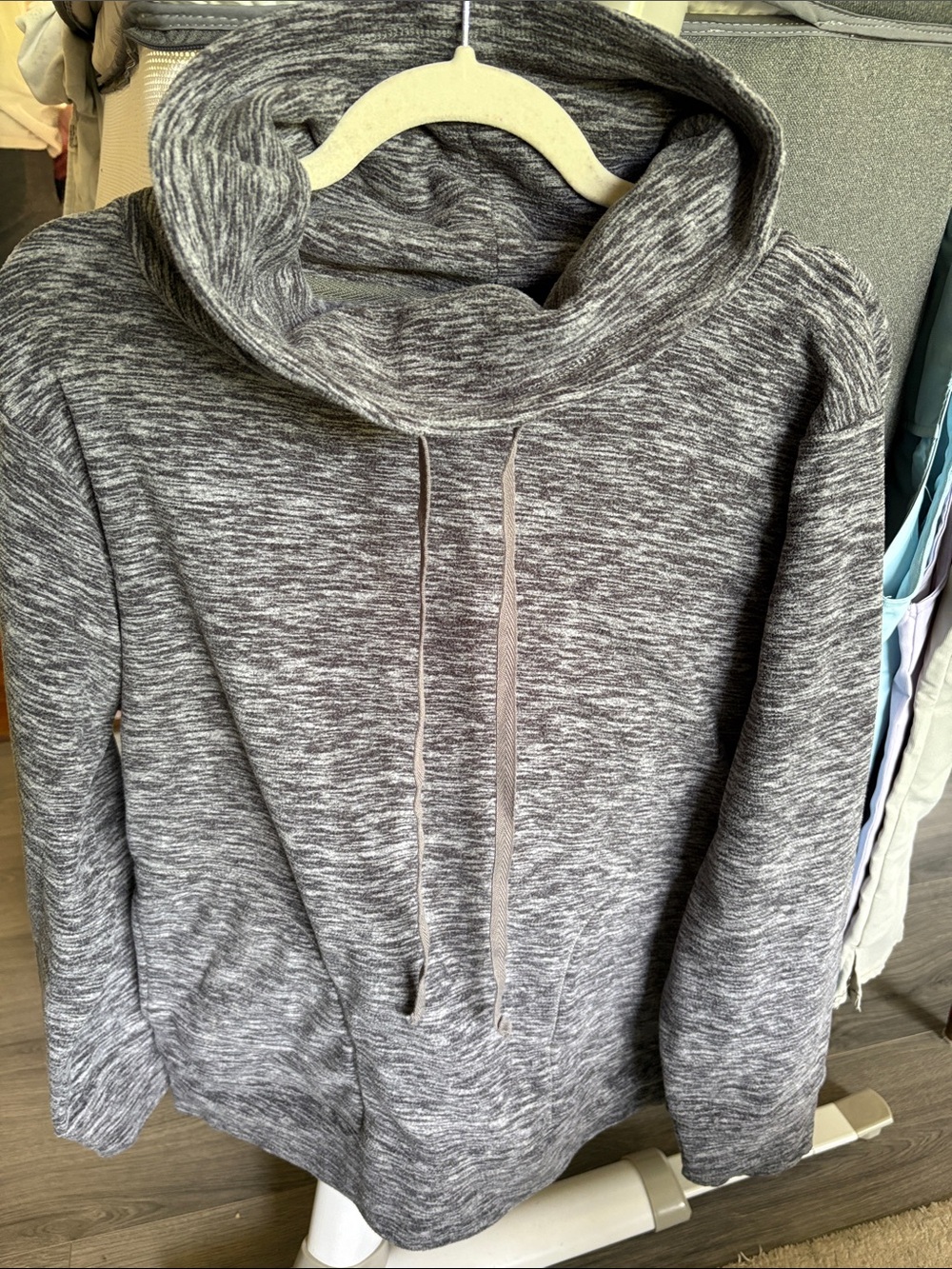 Cozy Grey Marled Cowl-Neck Women’s Sweater NWOT